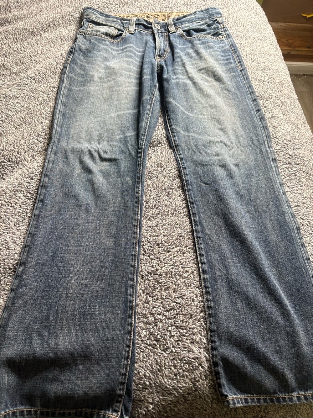 Express Men's Bootcut Jeans in Light Blue Wash